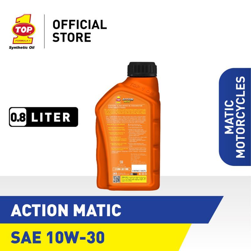 TOP 1 ACTION MATIC SAE 10W-30 800ML ORIGINAL RESMI - Oli Motor Matic