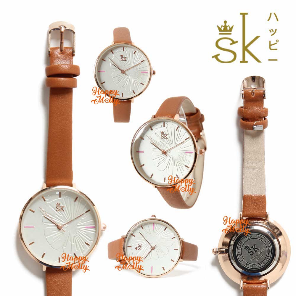 SK Teratai 3D Jam Tangan Water Resistant Wanita Fashion Strap Leather ( Group ) SK_ 815