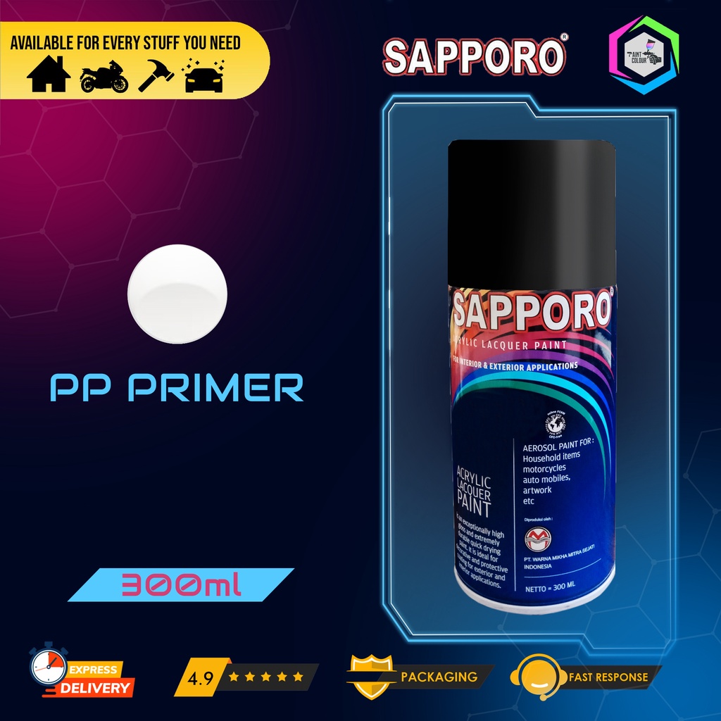 Cat Semprot SAPPORO Paint - PP PRIMER Helm/Motor/Gundam/Body