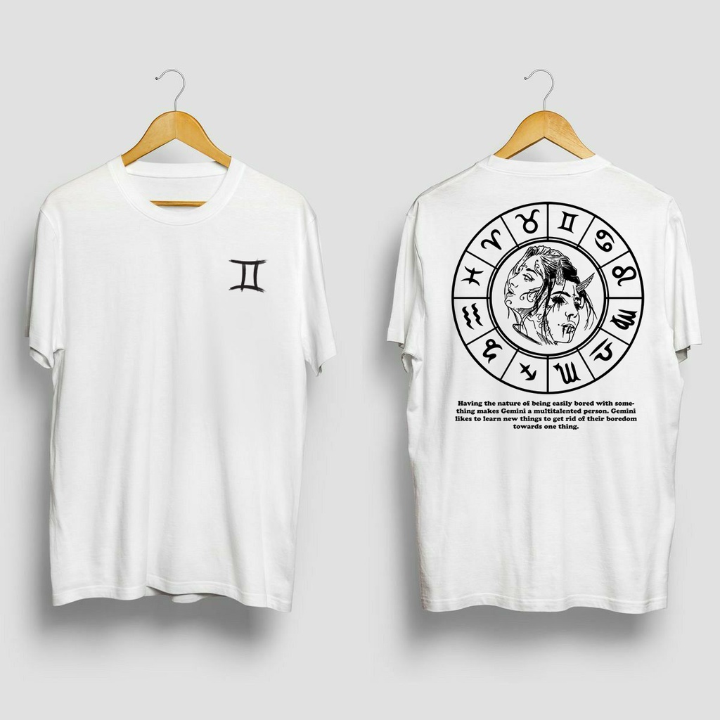 Baju Kaos Distro Pria Wanita Zodiak Gemini