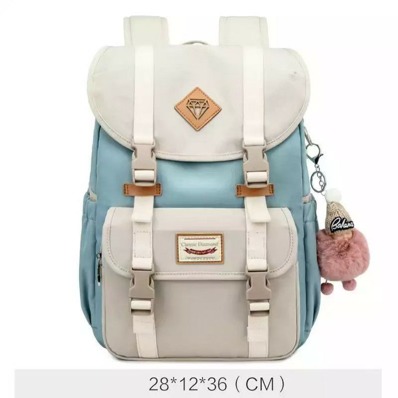 MOEZHA TAS _ Tas Ransel (DIAMOND) Laptop Tas sekolah Wanita Korea Waterproof Shockproof PL952