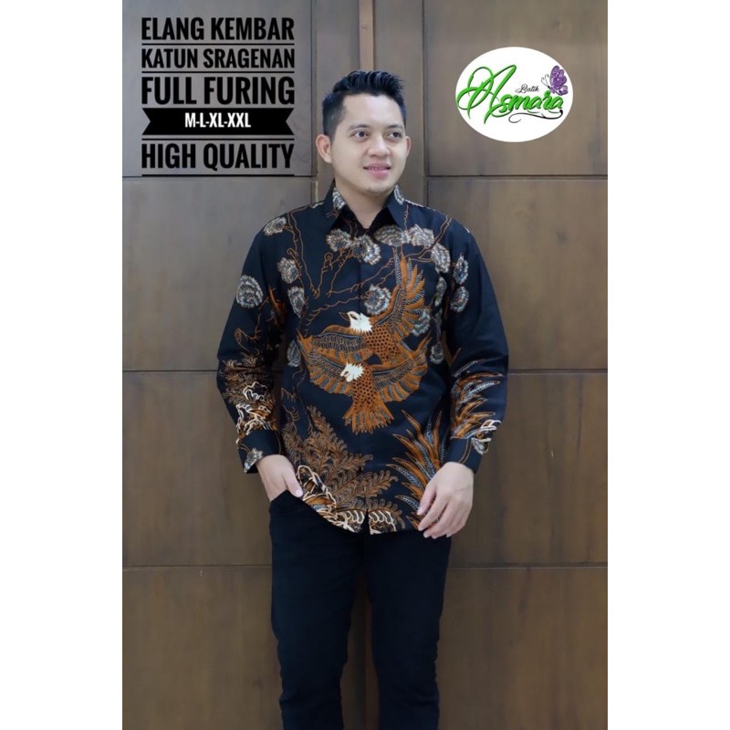 BATIK PRIA ELANG KEMBAR FUL FURING KATUN HALUS SRAGENAN SIZE S-XXL HIGH QUALITY