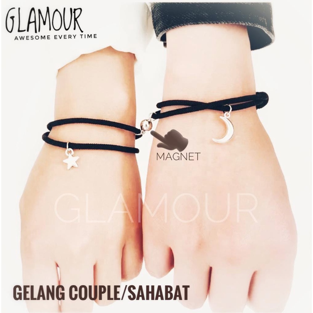 (COD) 2 PCS TERMURAH GELANG MAGNET COUPLE LUCU ANEKA WARNA GELANG PERSAHABATAN