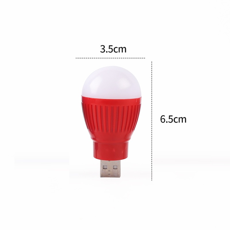 Lampu Bohlam Led Mini Portable Usb 5v Hemat Energi Warna Acak Untuk Camping / Travel