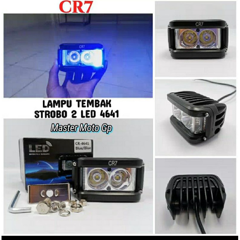 Lampu tembak CR- 4641 biru/biru DC10 - 80v - 20watt Lampu depan motor Owl  lampu sorot owl 2mata CR7