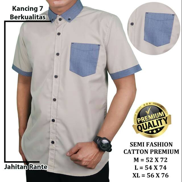 kameja semi fashion kameja pendek pria