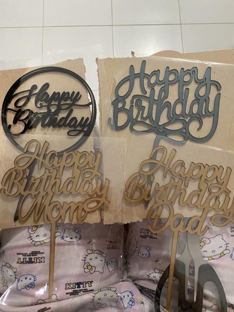 (bisa Gosend) Cake Topper - Happy Birthday - Ada Warna Baru : Dark Teal - Dekorasi Kue Ulang Tahun