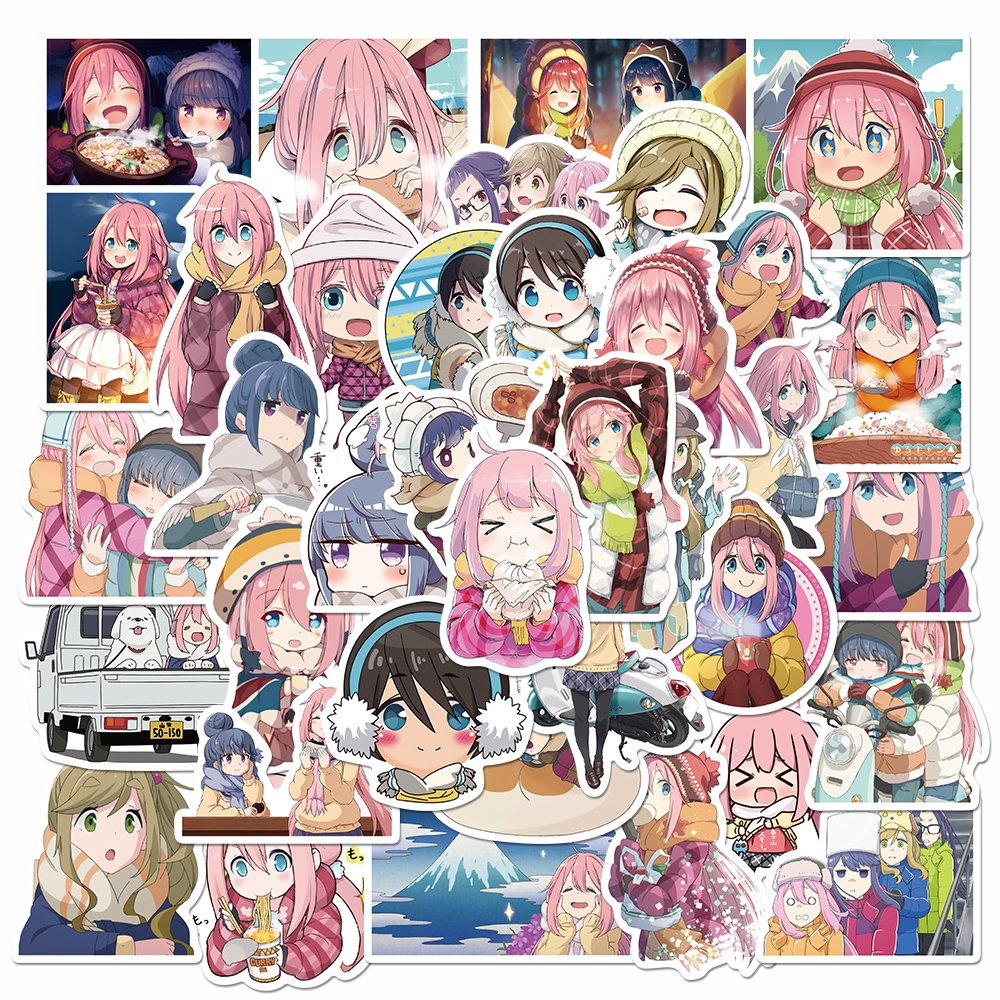 50pcs anime yuru camp stickers children's hand account stickers laptop water cup waterproof stickers