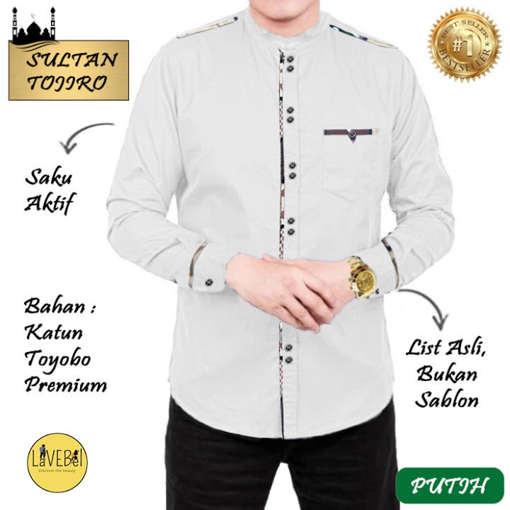 LVB Baju Koko SULTAN TOJIRO /Koko Lengan Panjang/Baju Muslimin Jumbo/Atasan Muslim Pria/23355 23357