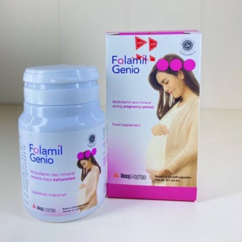 Folamil Genio 30 Kapsul / Multivitamin &amp; Mineral / Suplemen Makanan Ibu Hamil