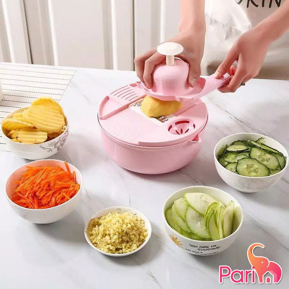 PARIM Alat Potong Kentang Sayur Multifungsi Pengiris Parutan Chopper Kitchen 12 In 1 PRM-123