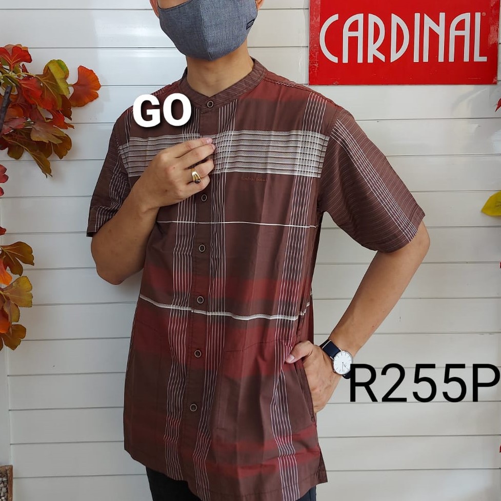 gof L CARDINAL KEMEJA KOKO Taqwa Pakaian Pria Original Baju Muslim Salur Lengan Pendek Kekinian