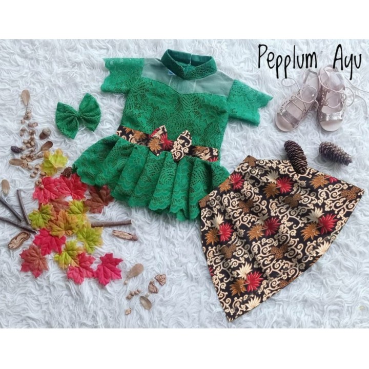 FWG - STELAN AYU TILE PREMIUM / SET KEBAYA ANAK CEWEK / SETELAN ANAK BATIK / PAKAIAN ANAK BATIK