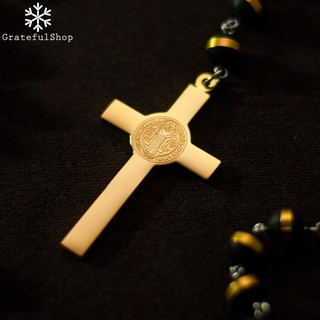 Jual Grateful - Kalung Black Gold Rosario / Necklace Cross Hitam EMAS ...