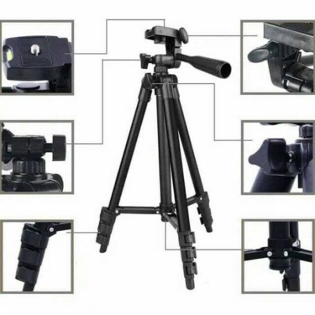 # HJ # Tripod 1meter 3120 black / hitam free holder U