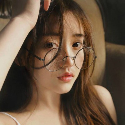 Kacamata Pria Wanita Model Korea Retro Klasik Frame Metal Bulat