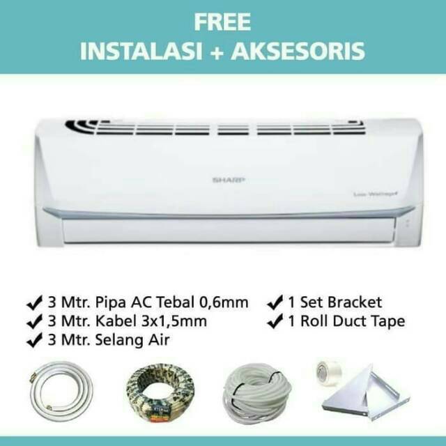 Ac Sharp 1 Pk 1pk Ah A9udl Lowwat Harga Kita Sudah Sama Pemasangan Paketan 3 Meter Indonesia