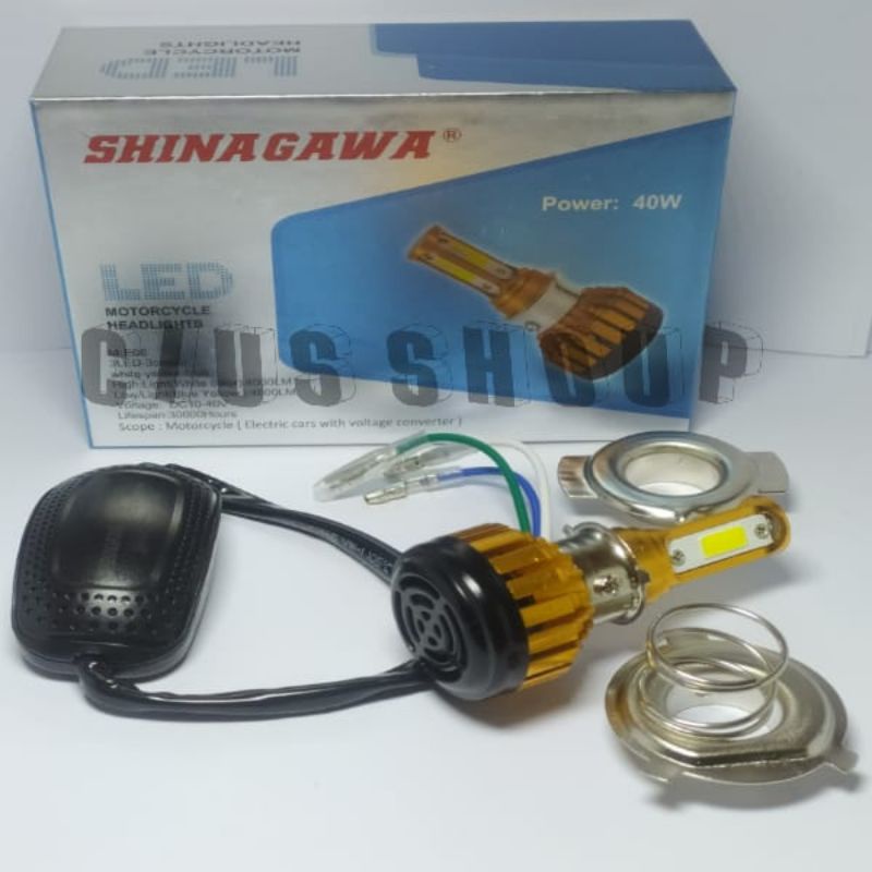 LAMPU LED UTAMA MOTOR H6 H4 HI LOW BISA 3 WARNA PUTIH BIRU KUNING BY SINAGAWA