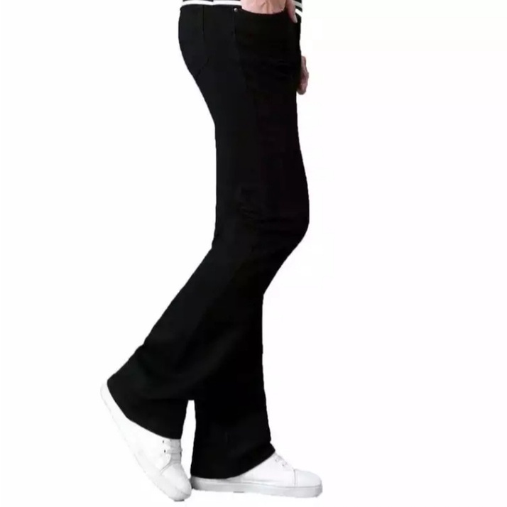 Celana Jeans Cutbray Pria / Bootcut / hitam