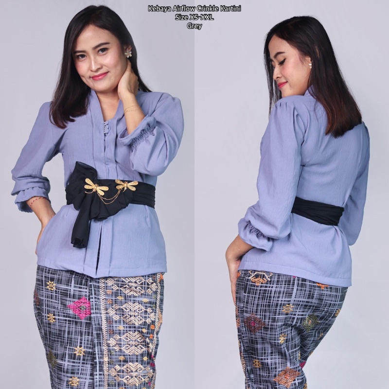 Kebaya Airflow Crinkle Kartini//Kualitas Premium//Pakaian Adat Bali//Baju Saja