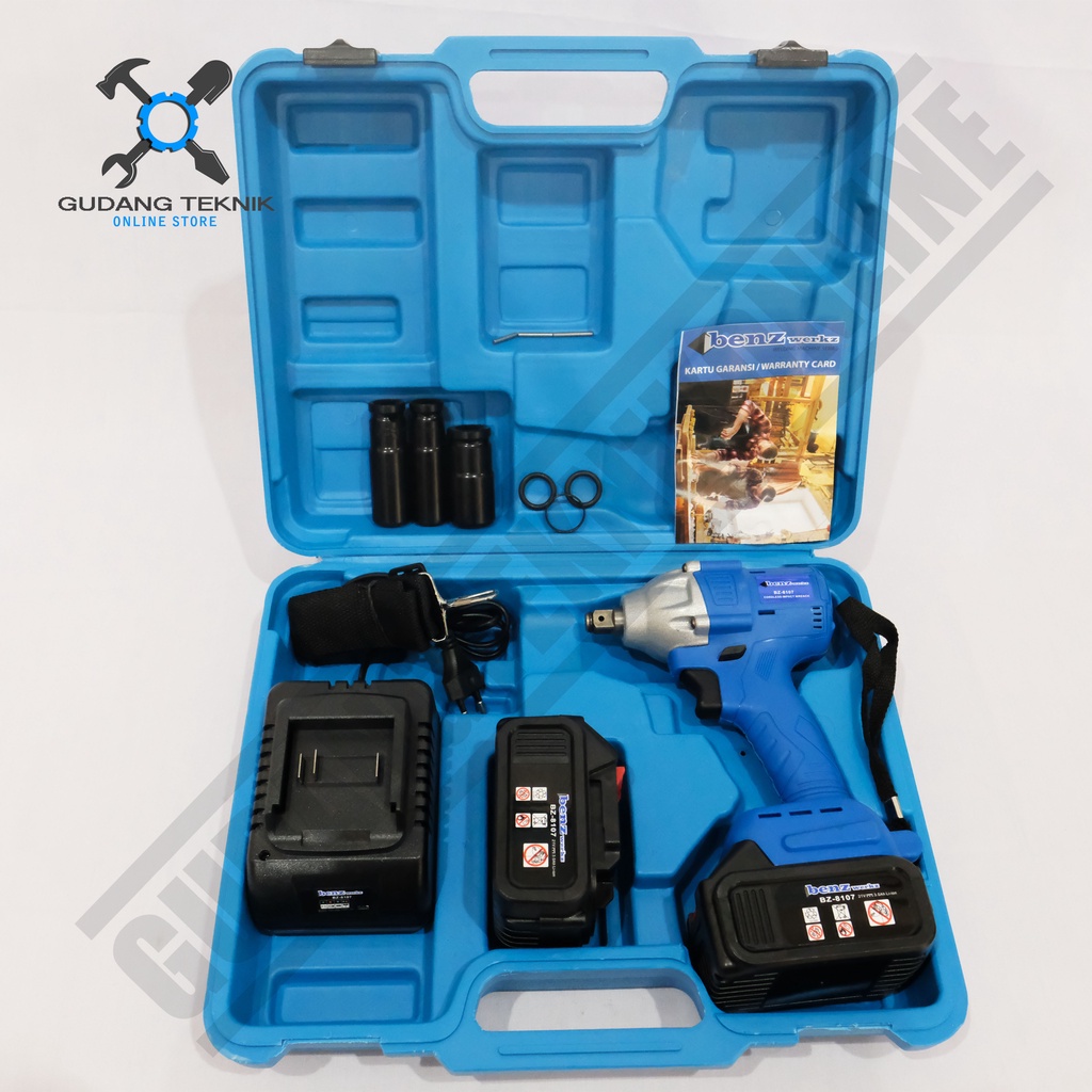 Cordless Impact Wrench 1/2&quot; BENZ BZ8107 / Mesin Pembuka Baut Baterai BENZ BZ 8107 1/2Inch 21V