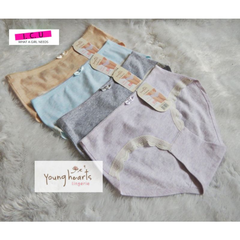 Celana Dalam Wanita Katun Panty Seamless Mini Original Young Hearts Cotton Laminated Y27-000493 Size