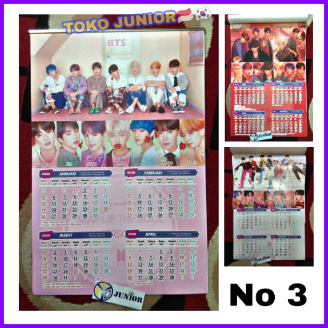 Kalender Bts Tahun 2020 Kalender Bts Kalender Kpop Aksesoris Bts Aksesoris Kpop Kalender