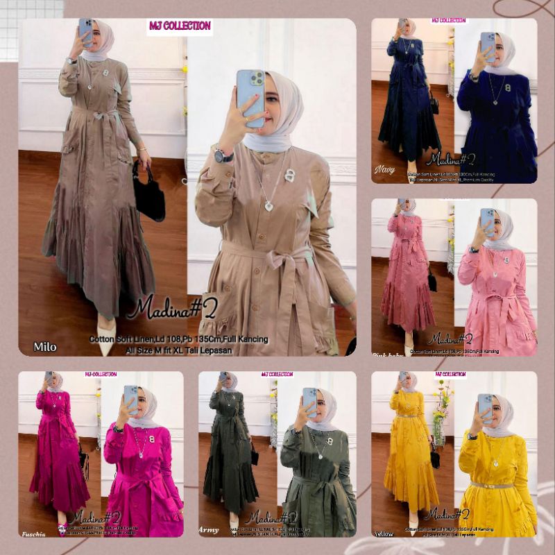 madina #2 by mj collection best seller/restok gamis wanita/dress/maxy
