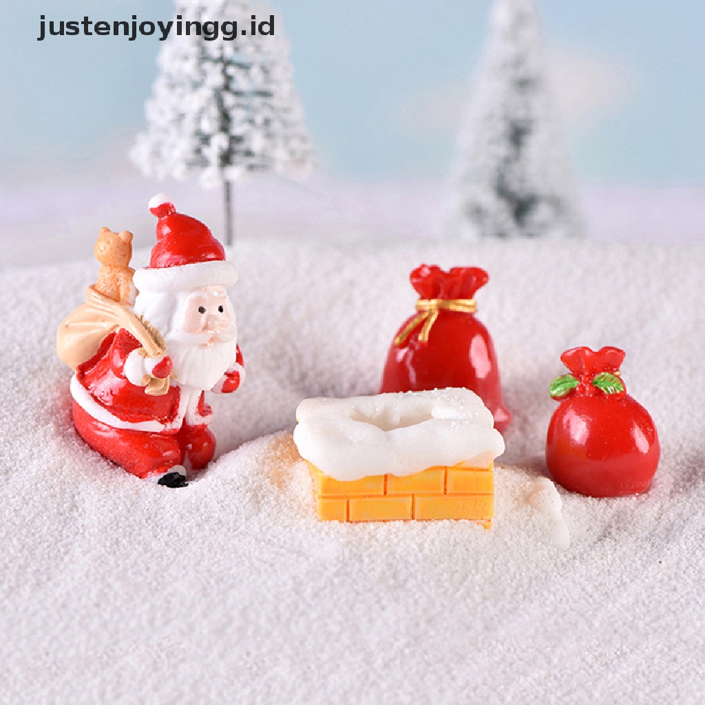 Miniatur Santa Claus Snowman Pohon Natal Untuk Dekorasi Taman