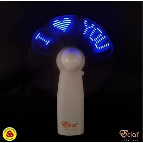 LED MINI FAN BIRU ISI PESAN I WANT YOU TO KNOW THAT I LOVE YOU