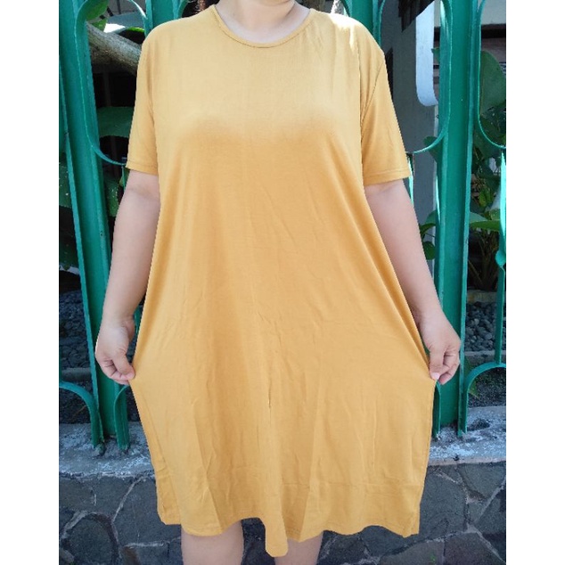 5XL DRESS LD120 LD140 Dress BIGSIZE basic polos Spandex rayon bigsize jumbo oversize