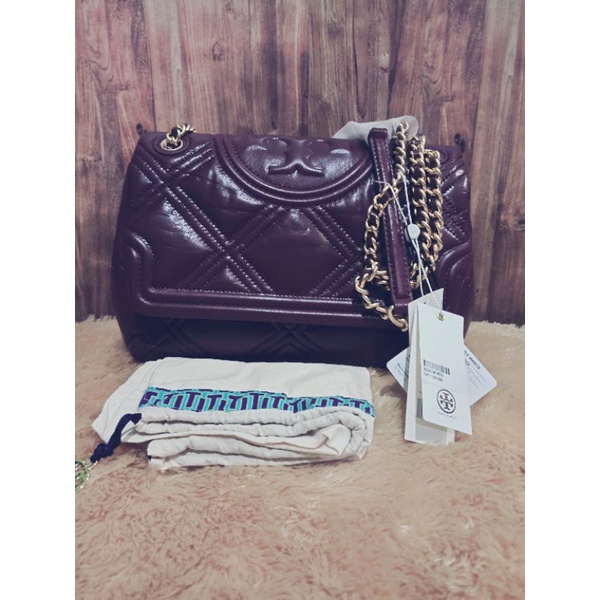 new, tb soft fleming waxed shoulder bag, medium size