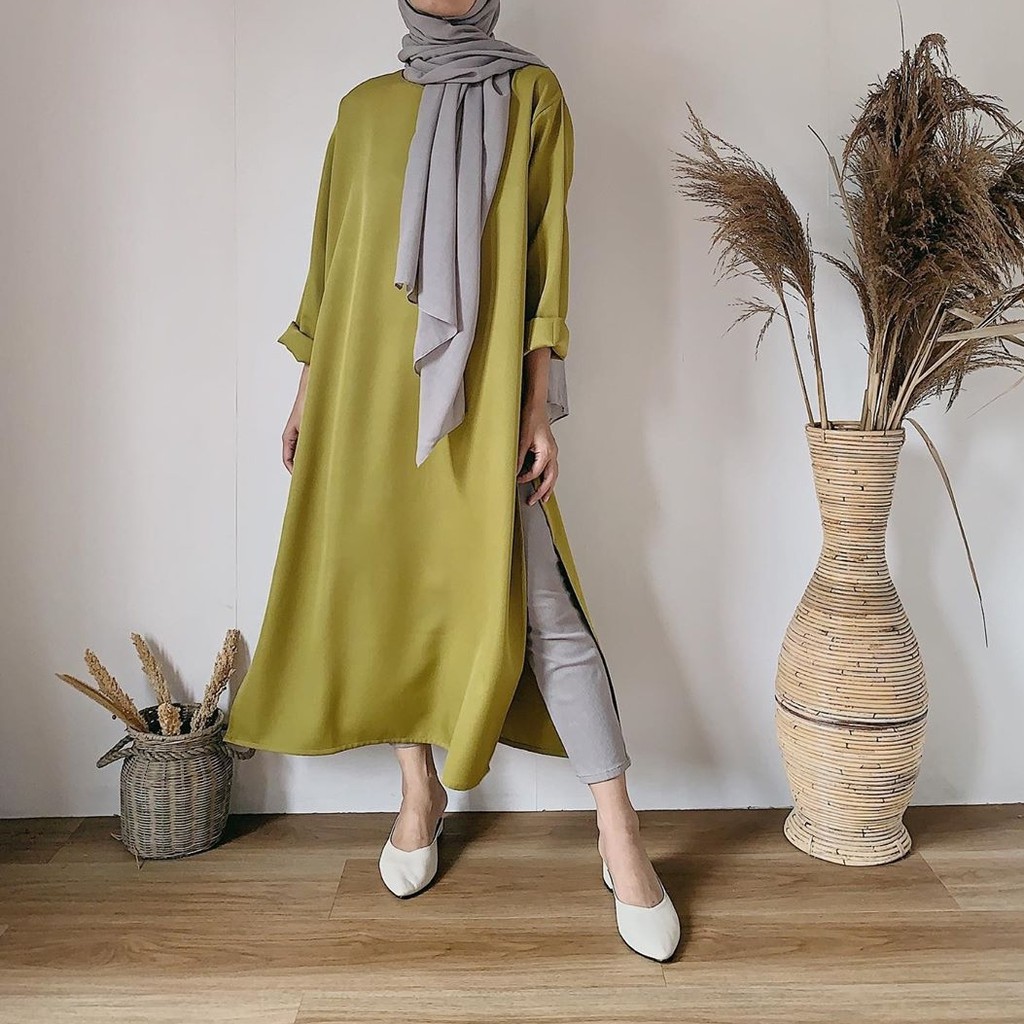 grosir_solo || FIYA LONG DRESS MOORA LONG TUNIK || LORA LONG TUNIK Mora Polos Fiya Shelby wolfish