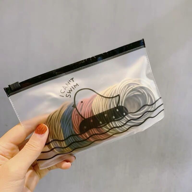 [IZUNA] 100 Pcs Ikat Rambut Korea Free Pouch / Ikat Rambut Elastis Polos