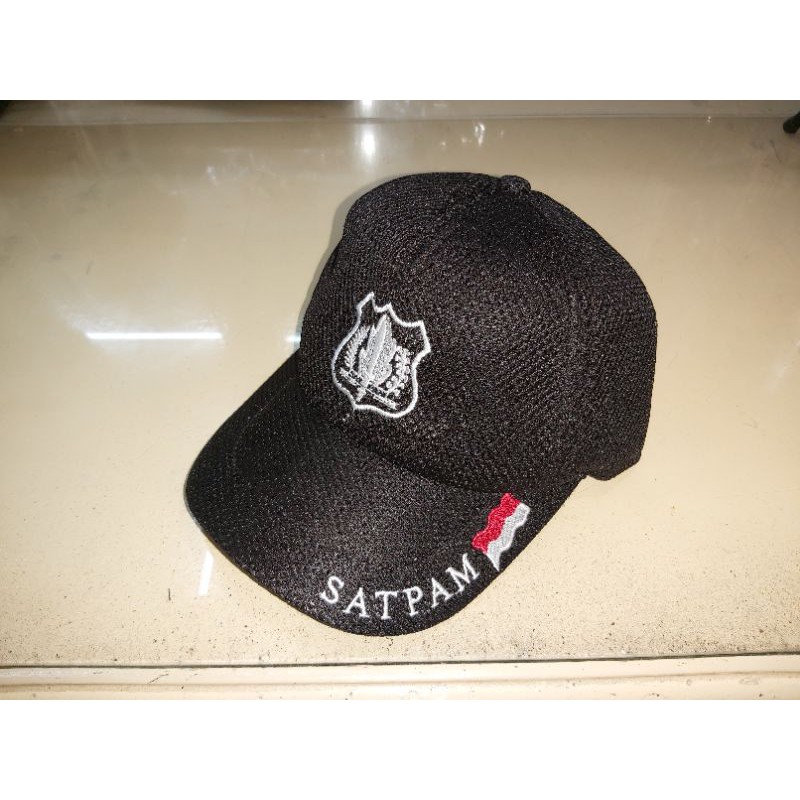 Topi Jaring Security Satpam Coklat Klep MP Satpam-Kaos Security-Rompi Security-Sabuk Security-Kopel Security-Safari