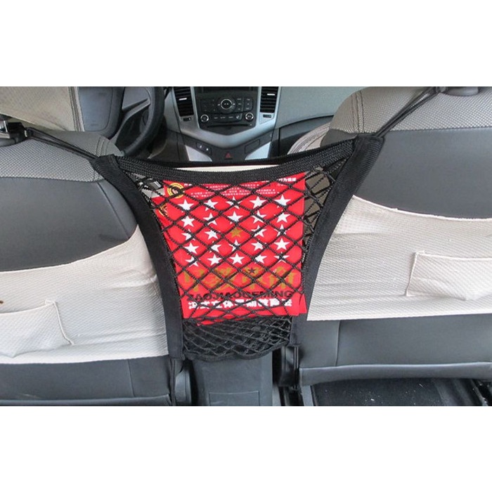 Car Seat Net Organizer Pocket Jaring Jok Tengah Mobil