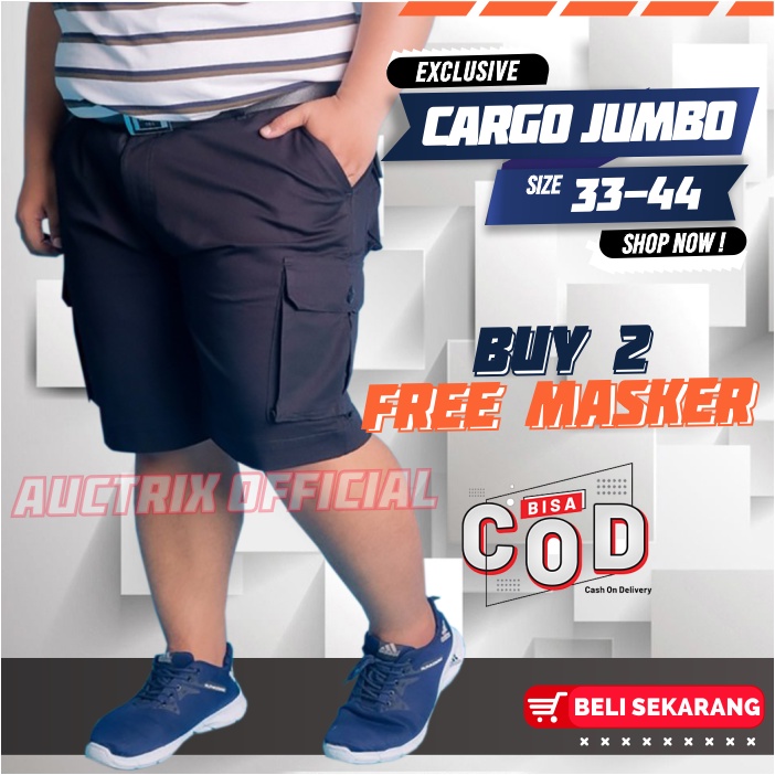 Celana Pendek Pria Cargo Jumbo - Celana Kargo Pria - Celana Pdl Pendek Size 33-44