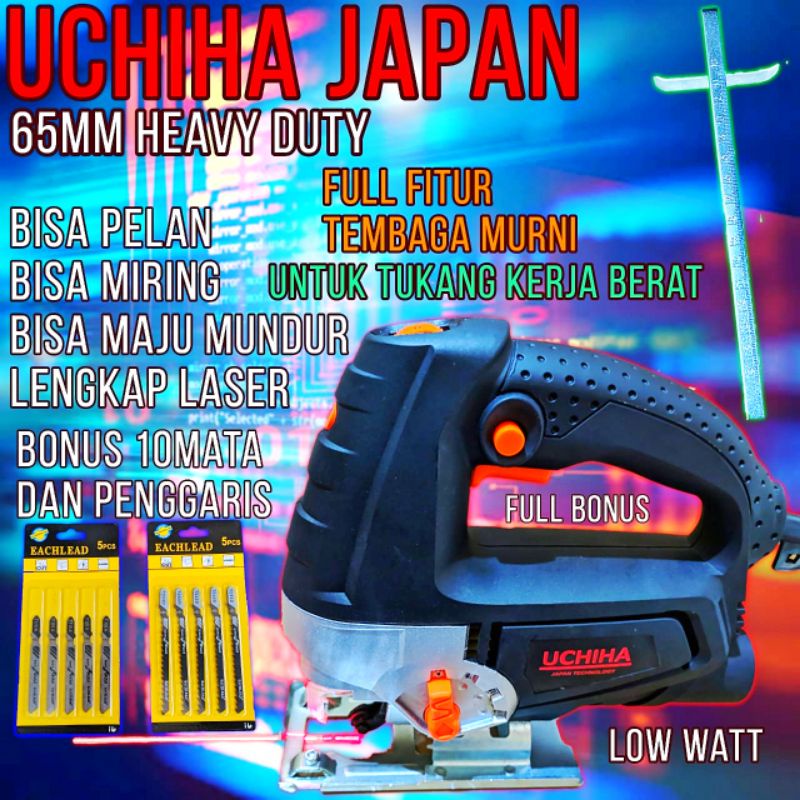 Promo mesin jigsaw gergaji triplek kayu 65mm Uchiha Japan Teknology