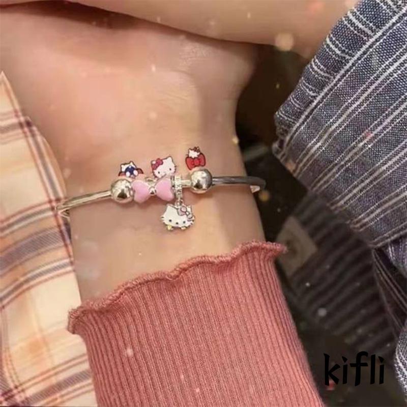 Gelang Simpul Pita Motif Hello Kitty / Cinnamon / Anjing / Melody