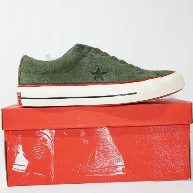 Sepatu Converse One Star Ox Undefeated Olive White Premium High Quality