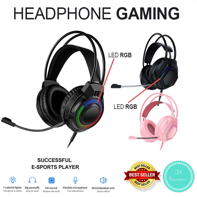 Headset Gaming LED+Microphone LED Gaming Headphone Gamer For Computer Laptop