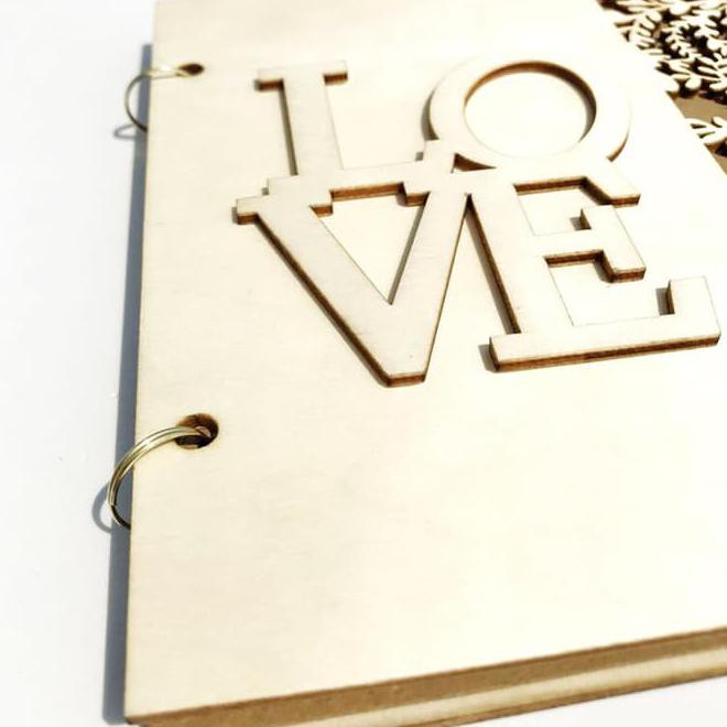 

Wedding Guest Book Wooden Tree Personalised Signing Book 30 Page Kode 452