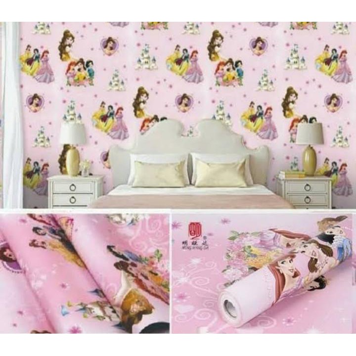 (PROMO) Jakarta Aksesoris Wallpaper Sticker Dinding kamar anti air Murah Dan Terbaik Motif Princess 