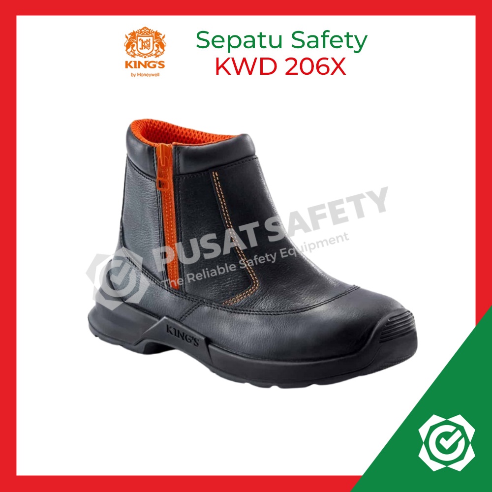 Kings KWD 206X Sepatu Safety Kerja Resleting Zipper Proyek Lapangan