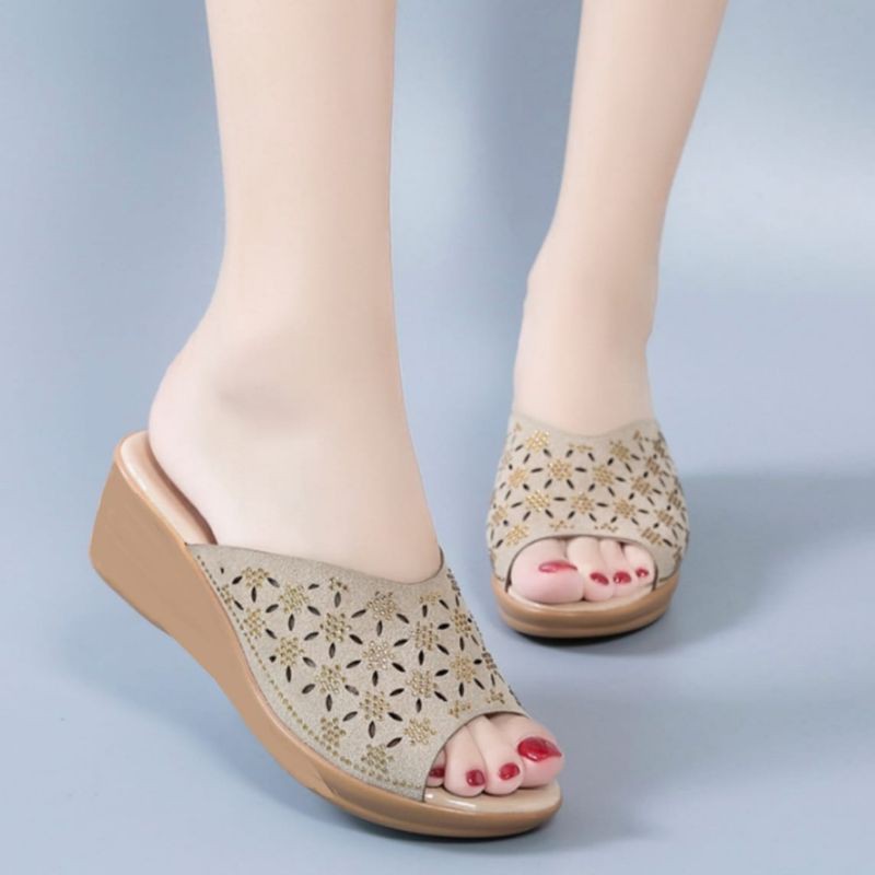 QZ - Zeva Wedges Wanita Motif Laser LY 25