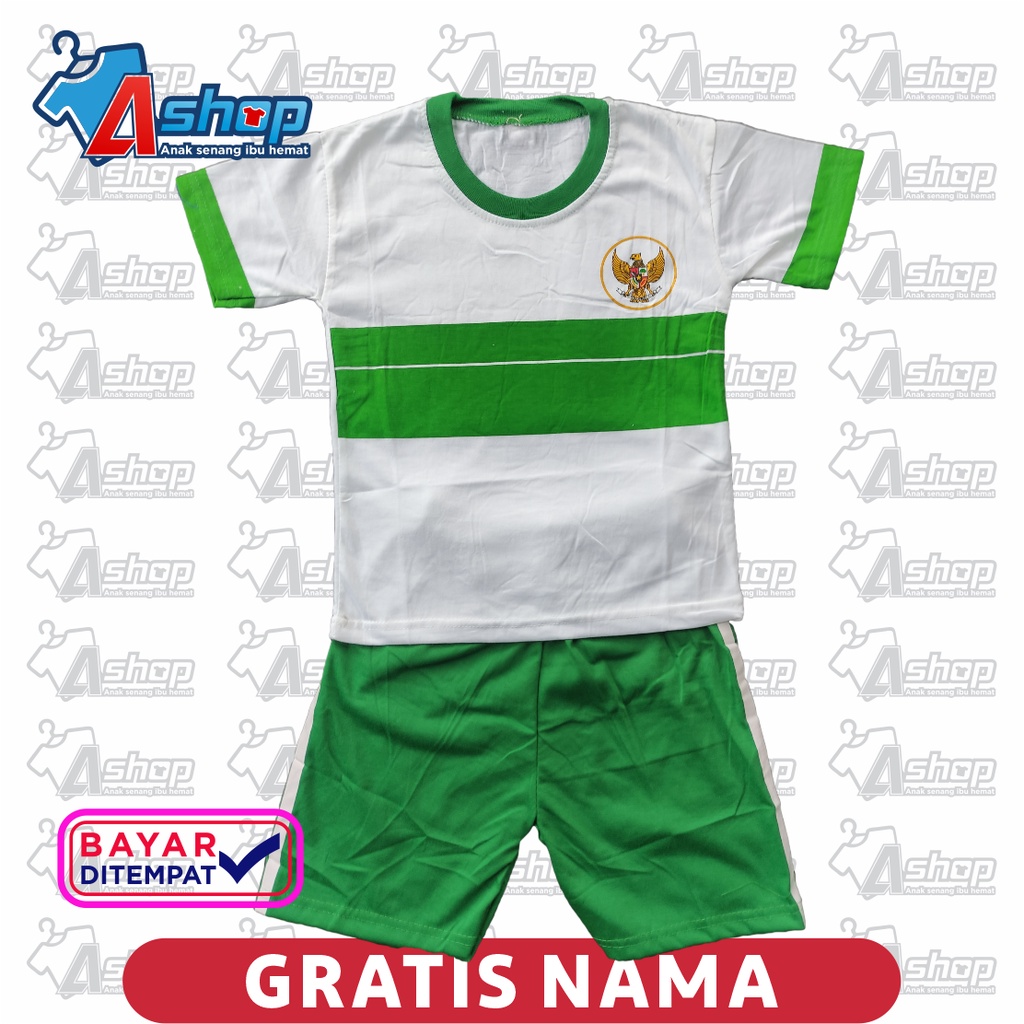 Baju Anak Setelan  Timnas INDONESIA warna putih