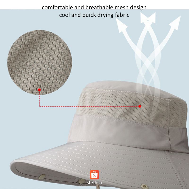 TOPI NELAYAN 2in1 | fisherman outdoor hat impor anti UV matahari cepat kering ringan breathable pelindung wajah leher unisex pria wanita dewasa musim panas