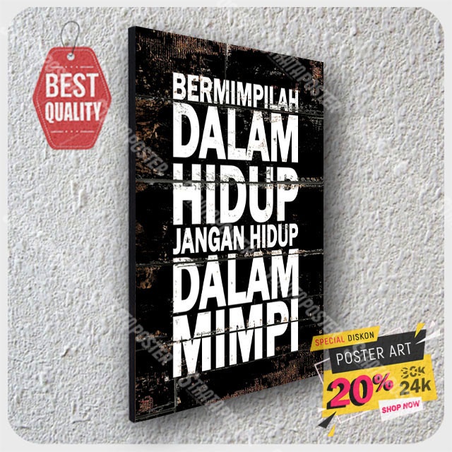 Pajangan dinding quotes - poster motivasi - hiasan dinding motivasi - poster dinding - 203036STA