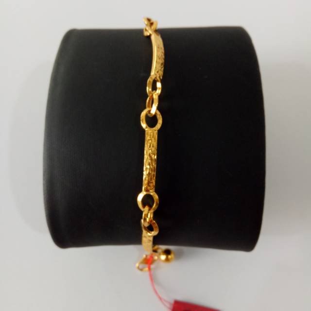 Gelang Fancy Papan Emas asli model Rantai variasi
