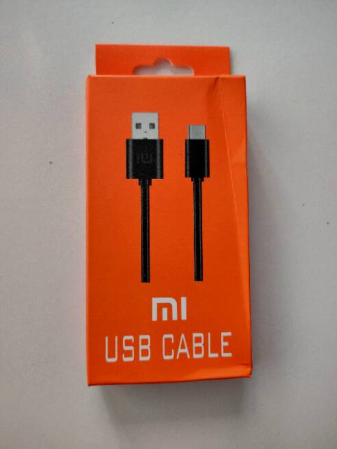 Asli Kabel Data Cable Xiaomi Original 100 Persen 2A Micro USB Fast Charging Logo Petir  HITAM DAN PUTIH